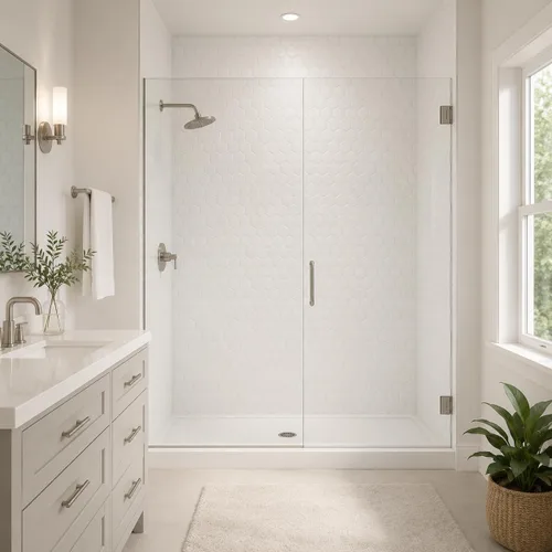 Miniatura 11 de From Plain To Beautiful In Hours Vista - Paneles de pared para bañera y ducha Surround - Blanco brillante