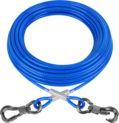 Miniatura 16 de XiaZ Cable de Amarre para Perros, Correas de Perro para Patio a Prueba de Masticación, Cable de Amarre Resistente para Perros Grandes de hasta 250