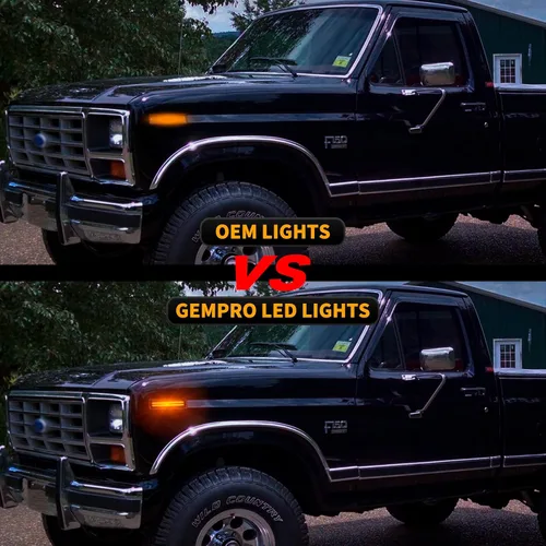 Miniatura 6 de Luces LED de posición laterales delanteras para Ford Bronco 1980-1986 y Ford F150 F250 F350 1980-1986 Pickup Truck SUV Lámparas de parachoques lente