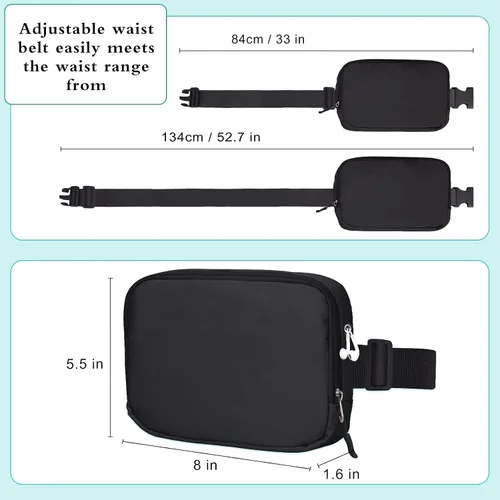 Miniatura 5 de LLYWCM Fanny Packs for Women Men - Belt Bag - Fanny Pack Crossbody Bags for Women - Running Fanny Pack with Adjustable Strap, Cross Body Fanny Pack