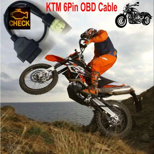 Miniatura 2 de Motocicleta 6 Pin OBD Cable de diagnóstico Moto Kline y Canbus Motorbike Adaptador