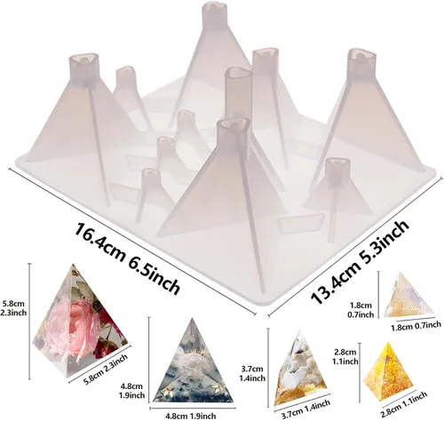 Miniatura 2 de Funshowcase Moldes de silicona de resina geométrica de pirámide triangular 11 cavidades