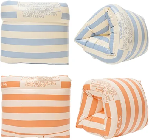 Flotadores de brazo para niños y adultos – Flotadores de brazo de piscina a rayas vintage Flotadores inflables Flotadores de PVC Flotador de brazo