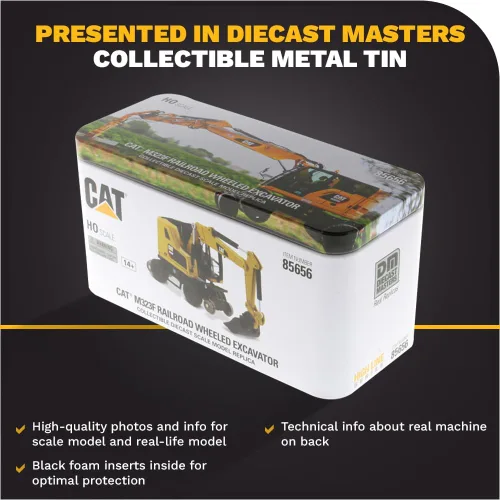 Miniatura 6 de Excavadora de ruedas para ferrocarril Caterpillar M323F 1:87 - Versión amarilla Cat - (HO) Modelo de la serie High Line por Diecast Masters - 85656