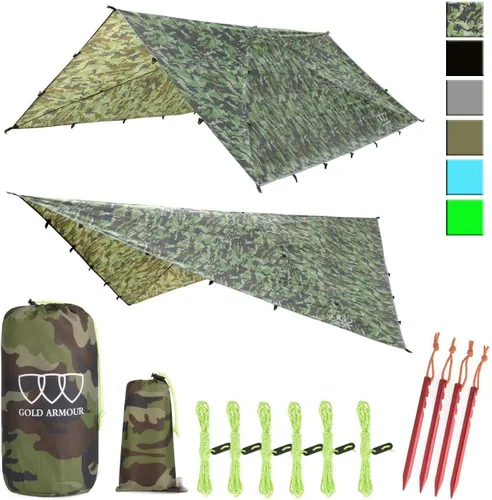 Miniatura 18 de Gold Armour - Toldo para lluvia para hamaca de lona, calidad premium, 14.7 pies, 12 pies, 10 pies, 8 pies, cubierta de toldo para lluvia, toldo