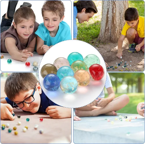 Miniatura 6 de Skylety 20 piezas de canicas grandes que brillan en la oscuridad, canicas a granel luminosas coloridas hechas a mano para niños, juguetes
