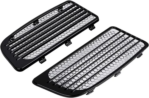 Cubiertas cromadas para parrilla de radiador de nido de abeja, color negro brillante, compatibles con Harley Touring Electra Street Glide 2014 2015