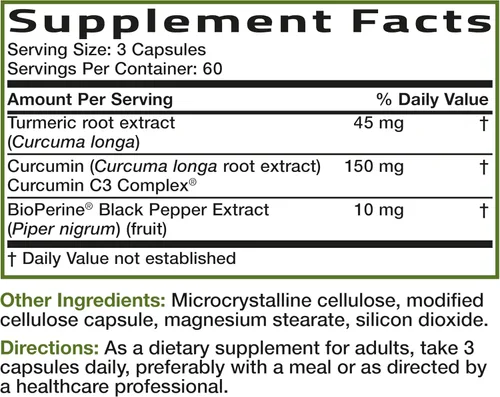 Miniatura 6 de Bronson Curcumina de cúrcuma extra fuerte, antioxidante, apoyo articular y digestión con BioPerine, sin OMG, 180 cápsulas vegetarianas