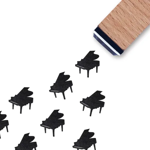 Sello de goma para piano, 3/5 pulgadas, pequeño mini sello para álbumes de recortes, planificador de tarjetas