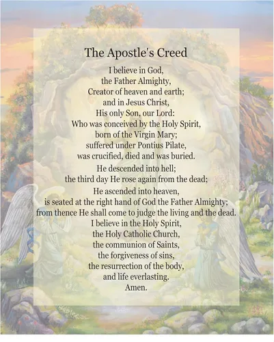 AMERICAN LUXURY GIFTS Apostle's Creed Jesus Image - Arte de pared inspirador de tipografía cristiana para decoración de iglesia en casa, oficina,