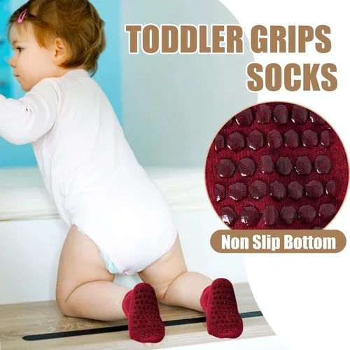 Miniatura 3 de SkiBeaut 15 pares de calcetines antideslizantes para niños pequeños, calcetines antideslizantes para niños y niñas de 0 a 7 años