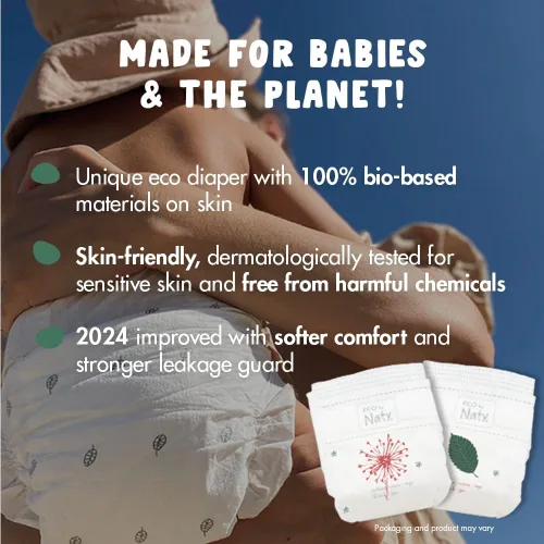 Miniatura 3 de Eco by Naty Pañales ecológicos para bebé, materiales 100% a base de plantas en la piel, suaves, para pieles sensibles y súper absorbentes