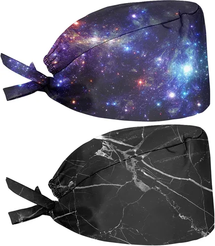 Miniatura 124 de Babrukda Paquete de 2 gorras con banda para el sudor ajustable con lazo en la espalda, gorro divertido