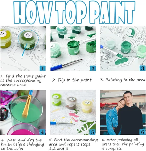 Miniatura 4 de SIYDCF Pintura Personalizada por Números, Personaliza Pintura por Números para Adultos Principiantes, Kit de Pintura Acrílica DIY para Decoración