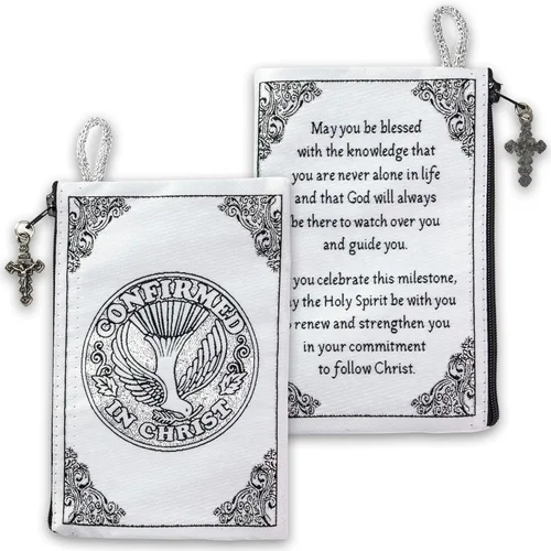 Miniatura 82 de Bolsa de rosario católico, estuche de rosario de bautismo para niños con números 6:24-26, versículo de la Biblia, 4 x 6 pulgadas, joyería y monedero
