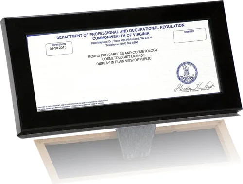Miniatura 7 de Creative Picture Frames Marcos de licencia negros de 8.5 x 3.5 pulgadas para profesionales de la cosmetología, exhibidores de titulares de licencia