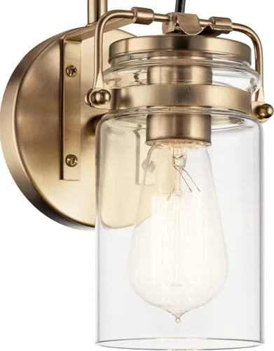 Miniatura 6 de Lámpara de pared Brinley de Kichler, para 1 foco y con pantalla de vidrio transparente, 45576NI, 100watts, 120 volts cepillado níquel
