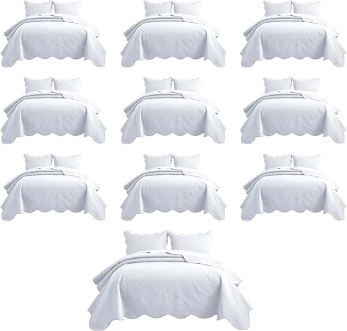 Miniatura 77 de IR Imperial Rooms Velvet Twin Quilt Bedspread Comforter Bedding Set 2 Pcs Diamond Pattern - (68"x86") Bedspread Coverlet + 1 Pillow Shams