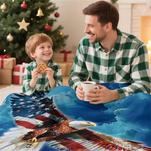 Miniatura 7 de American Eagle Manta de Vellón Súper Suave y Acogedora Manta de Tiro 40X50 pulgadas, Ligera Difusa Cómoda Texturizada Manta de Franela Manta de Tiro