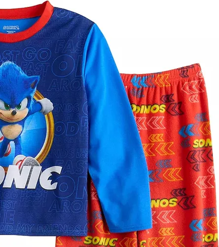 Miniatura 4 de Sonic The Hedgehog Conjunto de pijama de dos piezas de manga larga para niños Still Unstoppable YellowBlue