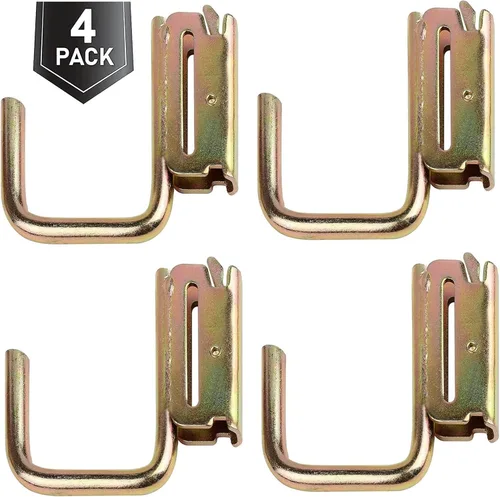 Miniatura 10 de E-Track - Paquete de 2 ganchos para pala resistentes para almacenar herramientas de mango largo, herramienta de acero grande, gancho doble en J, 6.0