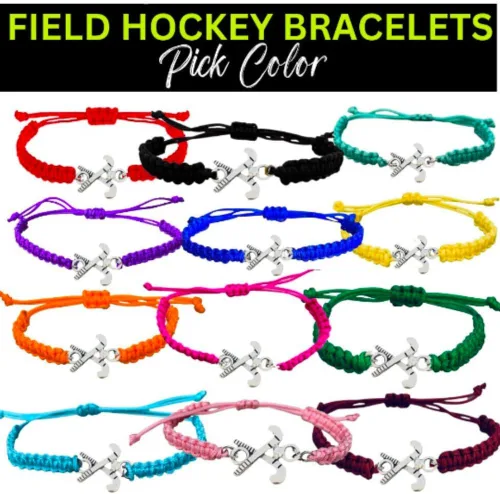Miniatura 6 de Pulsera con dije de hockey sobre hierba Sportybella - Ajustable para niñas con dije de palo, joyería regalo para jugadoras, equipos y entrenadores