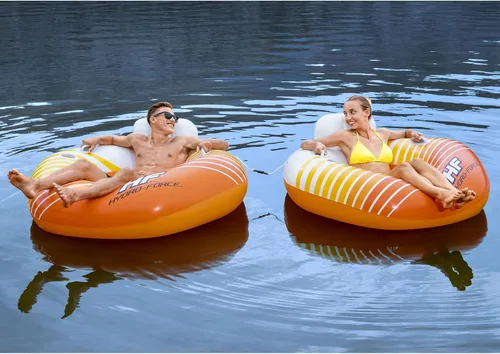 Miniatura 2 de Bestway 43399E Hydro-Force Sunkissed - Flotador inflable de PVC con cierre de PVC y soporte para tazas, naranja y amarillo