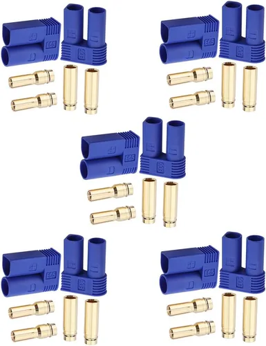 Hobbypark - 5 pares de conectores de enchufe plátano EC5 hembra macho de 5.0mm con bala dorada para batería LIPO ESC RC, dispositivo de motor