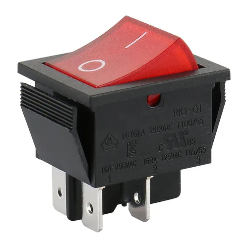 Miniatura 10 de BAOMAIN Interruptor basculante DPST, encendido/apagado de 4 pines 16A 250 V CA, interruptor de alimentación iluminado LED rojo, reconocido por UL
