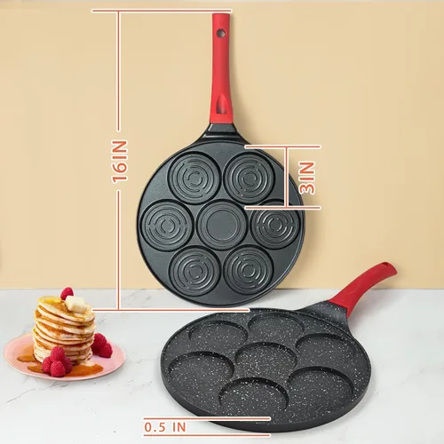 Miniatura 2 de Sartén para huevos para tortillas, sartén para panqueques de dólares plateados para niños, mini panqueques, sartén antiadherente para desayuno