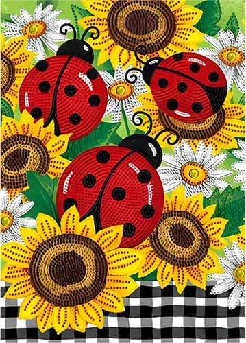 Miniatura 11 de SENQAO Kits de arte de diamantes de girasoles para adultos, pinturas de puntos de diamante de perforación completa para principiantes, pintura