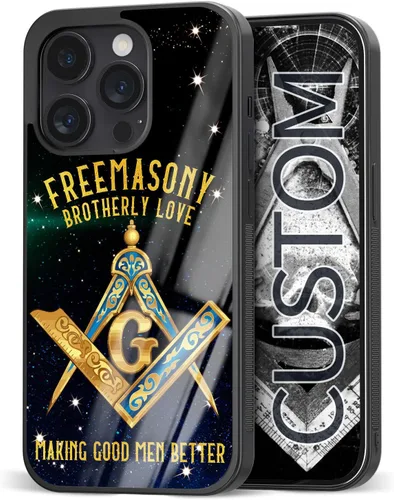 Miniatura 17 de Regalos de mampostería gratis para hombres, fundas hipster iPhone 11 12 13 14 Pro Max Plus Mini Xr Xs, Samsung Galaxy A03 A13 A53 A73 Note S Z Oro