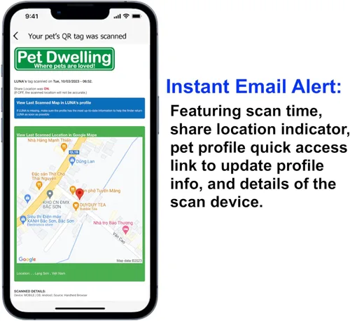 Miniatura 6 de Pet Dwelling Etiqueta de identificación ESA inteligente con NFC y código QR, etiqueta de animal de apoyo emocional para perros y gatos, alertas