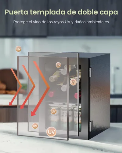 Miniatura 4 de Feelfunn Refrigerador de Bebidas para 24 Latas - Mini Refrigerador con Control Digital de Temperatura, Nevera de Soda Vino Cerveza Bebidas