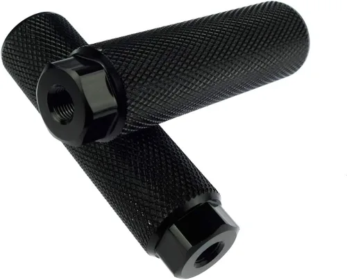 Miniatura 3 de 2 pares de reposapiés de aleación de aluminio para bicicleta de montaña, clavijas de acrobacias traseras, compatibles con ejes de 3/8 pulgadas Negro
