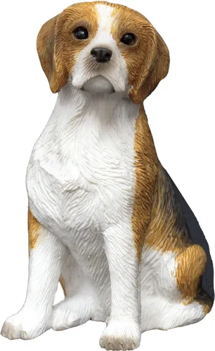 Sandicast Escultura de Beagle de tamaño pequeño, sentado (SS00902)
