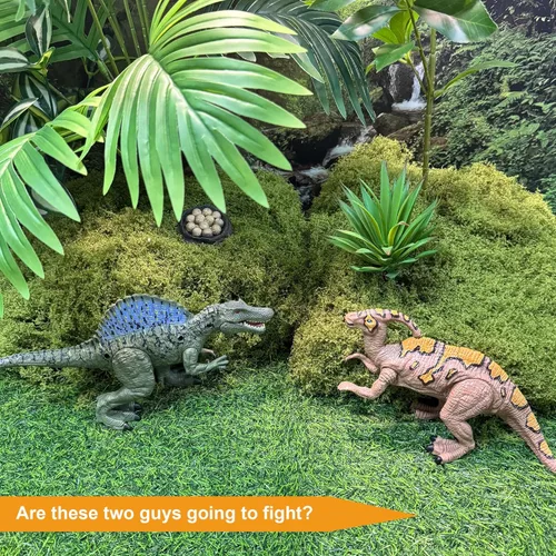 Miniatura 5 de EKU Juguetes de Dinosaurio Chomp Action Mosasaurus Spinosaurus Toy, Cabeza Móvil Movimiento de Ataque Parasaurolophus Figuras de Acción Realistas