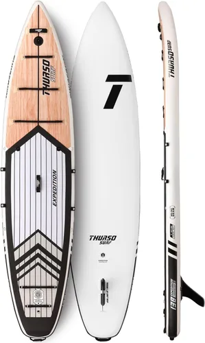 THURSO SURF Expedition Touring - Tabla inflable de remo para SUP de 11 pies 6 pulgadas | 12 pies 6 pulgadas, tejido de punto caído, dos capas,