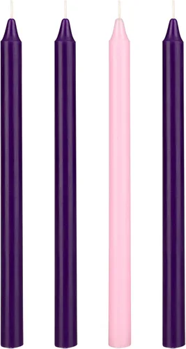 Miniatura 8 de Mega Candles Juego de 4 velas de Adviento de Navidad sin perfume, vertidas a mano, velas cónicas de cera prémium de 10 pulgadas x 7/8 pulgadas