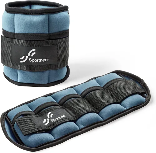 Miniatura 8 de Sportneer Juego de pesas de tobillo ajustables, 1 par, de 2, 4, 6, 8 y 10 libras, correas para el peso de las piernas para mujer, hombre, niños