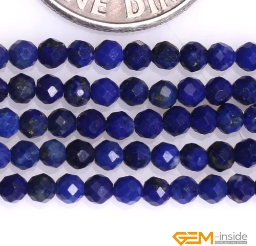 Miniatura 3 de GEM-Inside Cuentas espaciadoras redondas facetadas de gemas de lapislázuli azul natural semipreciosas de 2mm para hacer joyas 15