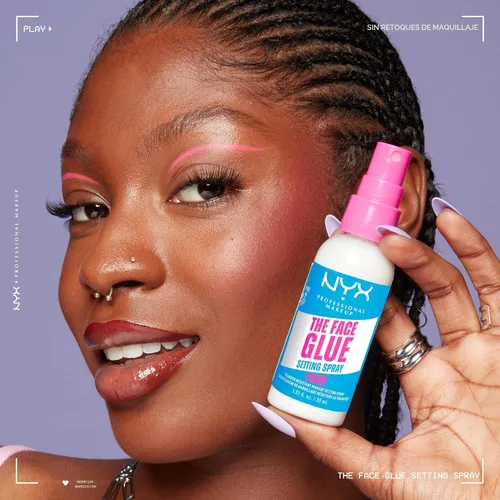 Miniatura 7 de NYX PROFESSIONAL MAKEUP The Face Glue Spray Fijador, Spray Fijador Resistente a Transferencias e Impermeable, Hasta 24 Horas de Duración