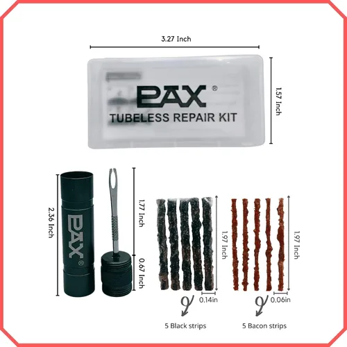 Miniatura 2 de PAX Kit de reparación de neumáticos de bicicleta sin cámara de 12 piezas, incluye recipiente de almacenamiento, herramienta de enchufe, 5 tapones
