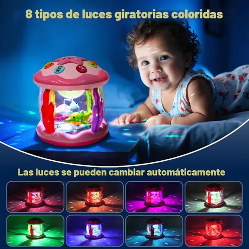 Miniatura 6 de Aboosam Juguetes para bebé niña de 6 a 12 meses: Bebés oceánico giratorio musical iluminado para el tiempo de la barriga Juguetes 0-6 3-6 meses