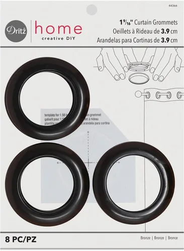 Miniatura 15 de Cortina con arandelas 1 pulgada, diámetro del plástico interior 8/Pkg Blanco