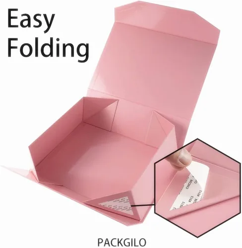 Miniatura 3 de 5 cajas de regalo rosa con cinta de 9.5 x 7 x 4 pulgadas, caja de regalo resistente con tapa para embalaje de regalo, cajas de almacenamiento