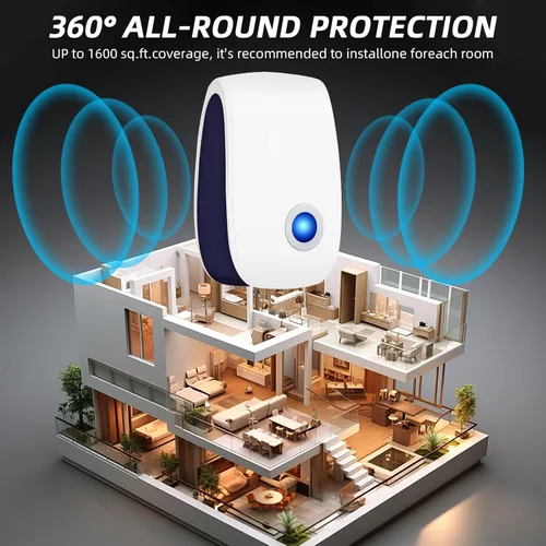 Miniatura 4 de Repelente de plagas con enchufe ultrasónico, disuasorio electrónico para ratones que funcionan, repelente de ratones para interiores, enchufe