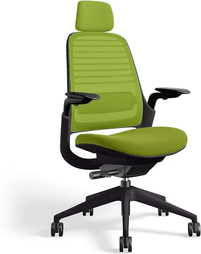 Miniatura 11 de Steelcase Silla de oficina serie 1 con reposacabezas, marco de grafito, regaliz Cogent Connect