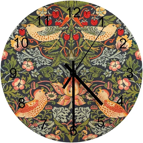 Miniatura 41 de Reloj de Pared de Flores Silencioso Sin Tictac Operado por Batería, Caricatura de los 70s Linda Flor Abstracta Pastel Margarita Reloj Floral