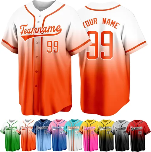 Miniatura 19 de Custom Baseball Jersey Personalized Short Sleeve Team Sport Uniform Baseball Shirt for Men Women Youth Boy